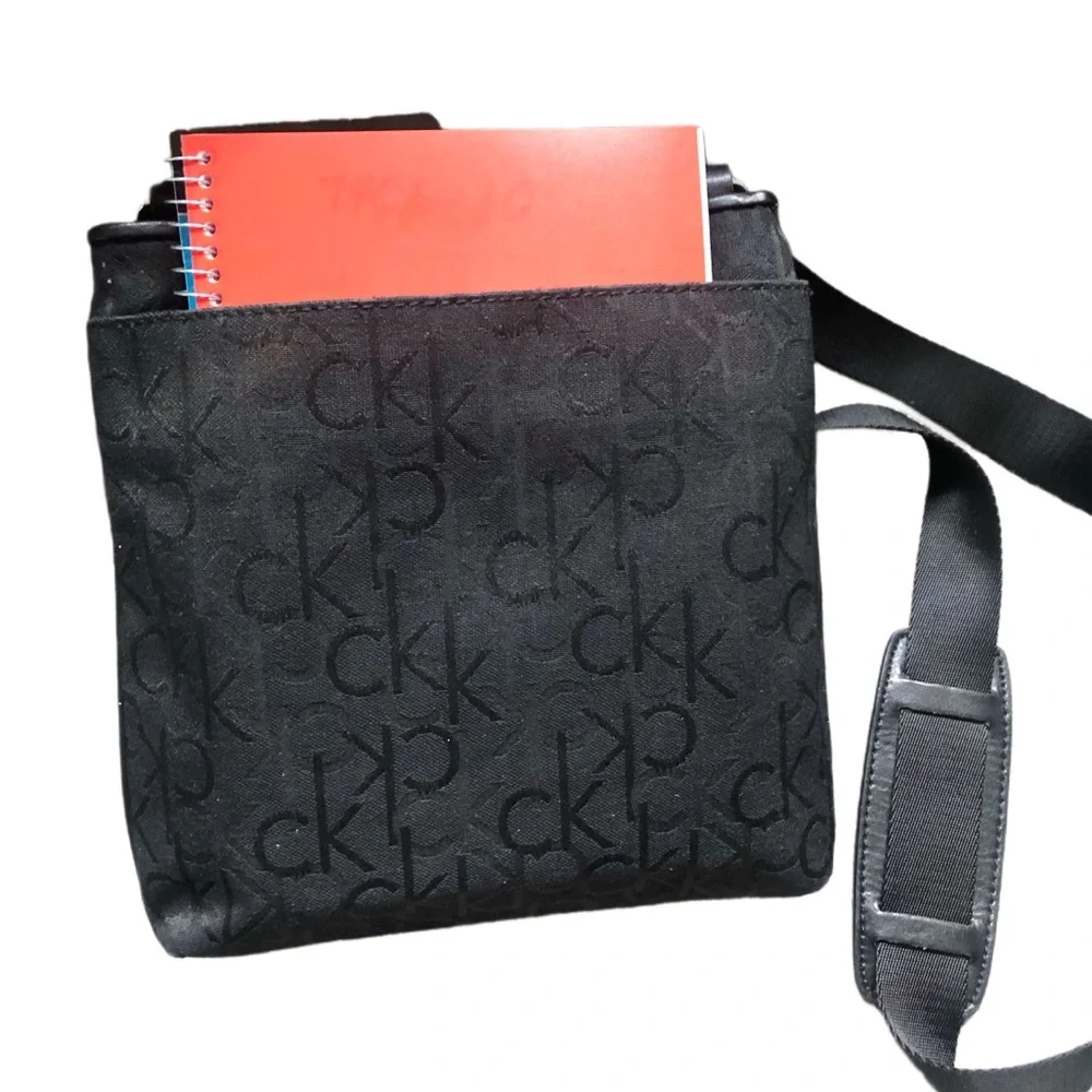 Calvin Klein Black Signature PrintCross Body Bag